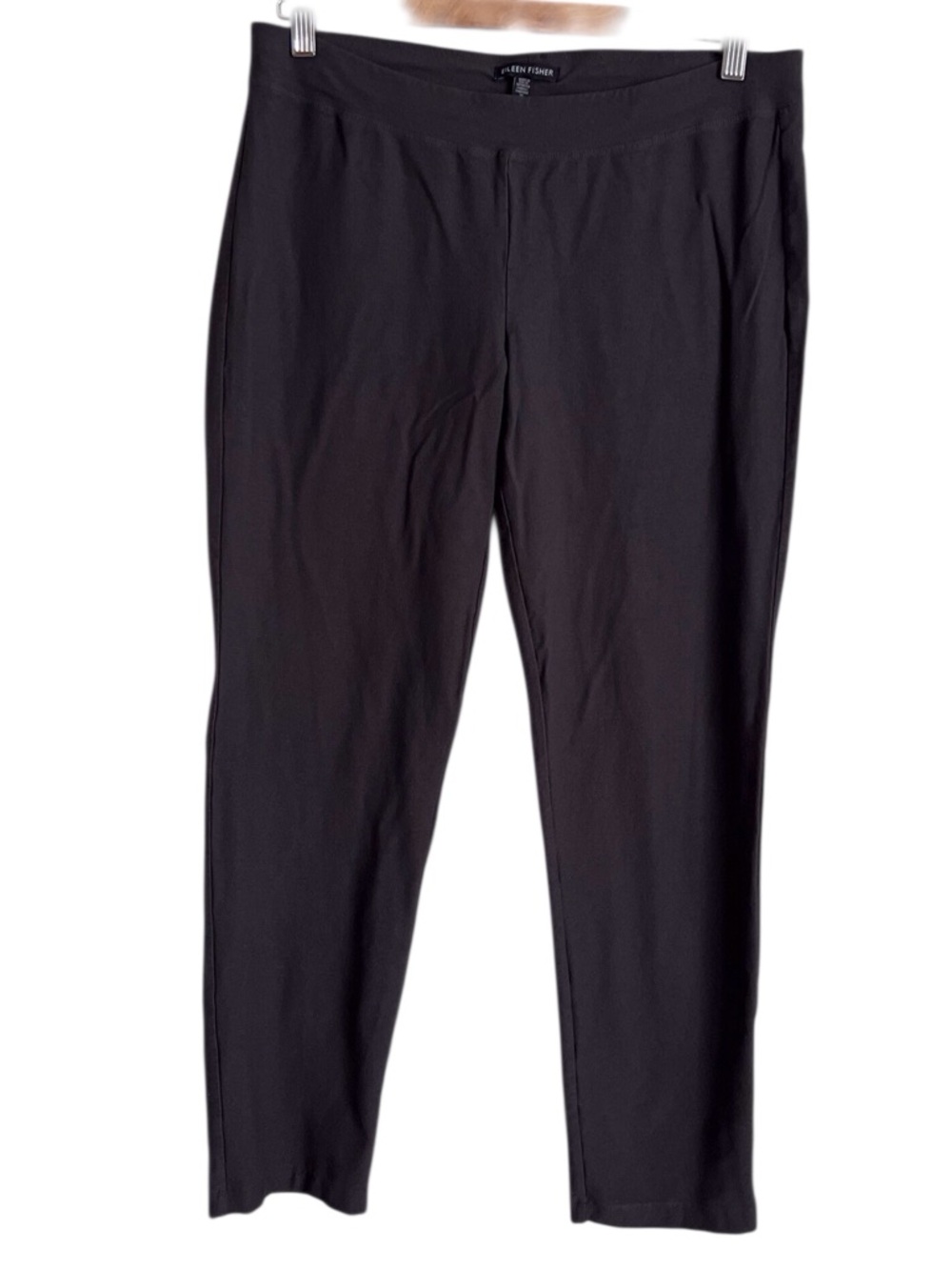 Eileen Fisher Grey Straight Leg Knit Pant Neutral Minimalist Lagenlook Medium